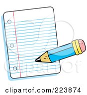 Poster, Art Print Of Pencil Writing On A Piece Of Ruled Paper