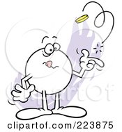 Royalty Free RF Clipart Illustration Of A Moodie Character Flipping A Coin