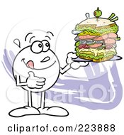 Poster, Art Print Of Hungry Moodie Character Holding A Large Sandwich