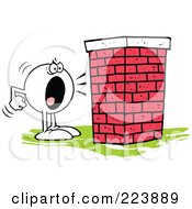 Poster, Art Print Of Moodie Character Screaming At A Brick Wall