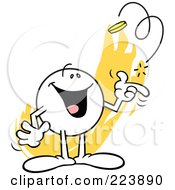 Royalty Free RF Clipart Illustration Of A Happy Moodie Character Flipping A Coin by Johnny Sajem