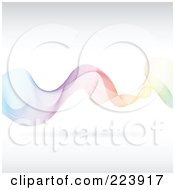 Royalty Free RF Clipart Illustration Of A Mesh Wave Of Colors On Off White 1