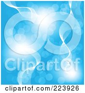 Royalty Free RF Clipart Illustration Of White Mesh Waves Over Sparkling Blue