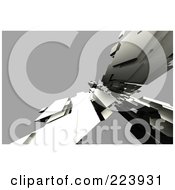 Poster, Art Print Of Royalty-Free Rf Clipart Illustration Of An Abstract Structure Of Metal Over Gray