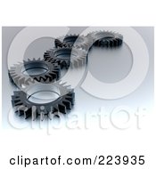 Poster, Art Print Of 3d Black Gear Cog Wheels On A Shaded Background