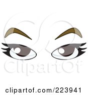 Royalty Free RF Clipart Illustration Of A Pair Of Black Female Eyes