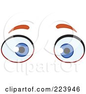 Royalty Free RF Clipart Illustration Of A Pair Of Wide Blue Male Eyes