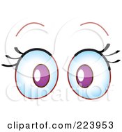 Poster, Art Print Of Pair Of Surprised Purple Eyes