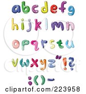 Poster, Art Print Of Digital Collage Of Hand Written And Colored Lowercase Letters