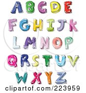 Poster, Art Print Of Digital Collage Of Hand Written And Colored Capital Letters