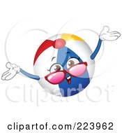 Poster, Art Print Of Friendly Beach Ball Character Holding His Arms Up