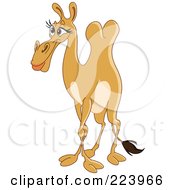 Royalty Free RF Clipart Illustration Of A Cute Flirty Camel With Long Eyelashes by yayayoyo
