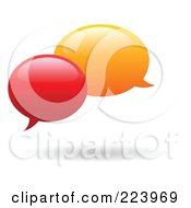 Poster, Art Print Of Rounded Red And Orange Chat Balloon Windows And Shadows