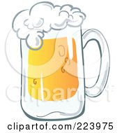 Royalty Free RF Clipart Illustration Of A Big Frothy Mug Of Beer