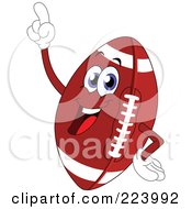 Royalty Free RF Clipart Illustration Of A Cheerful Football Character Pointing Upwards by yayayoyo