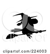 Poster, Art Print Of Silhouetted Witch Flying Fast On Her Broomstick