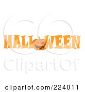 Royalty Free RF Clipart Illustration Of A Halloween Greeting Banner Of A Winking Pumpkin As The O