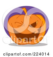Royalty Free RF Clipart Illustration Of A Toothy Jackolantern Pumpkin Winking