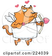 Royalty Free RF Clipart Illustration Of A Chubby Orange Cupid Cat