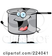 Royalty Free RF Clipart Illustration Of A Friendly Pot Character Waving by Cory Thoman