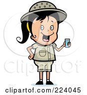 Poster, Art Print Of Cute Safari Girl Drinking Water