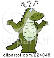 Poster, Art Print Of Confused Standing Alligator Shrugging