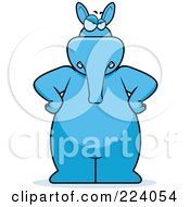 Poster, Art Print Of Big Blue Aardvark Standing With His Hands On His Hips