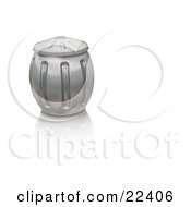 Clipart Illustration Of A Full Metal Garbage Can With The Lid On Bulging