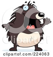 Royalty Free RF Clipart Illustration Of A Chubby Hedgehog With An Idea