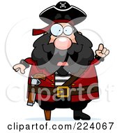 Poster, Art Print Of Chubby Pirate With An Idea