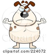 Royalty Free RF Clipart Illustration Of A Chubby Spotted Dog Waving His Fists
