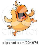 Royalty Free RF Clipart Illustration Of A Chubby Chicken Jumping