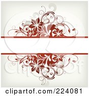 Poster, Art Print Of Text Bar Bordered In Brown Flowers And Grunge