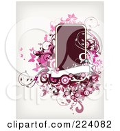 Royalty Free RF Clipart Illustration Of A Dark Text Box With Grungy Swirls Butterflies And Circles