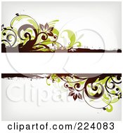 Royalty Free RF Clipart Illustration Of A Text Bar Bordered In Green Flowers And Grunge