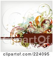 Poster, Art Print Of Floral Grunge Background With Text Space - 9