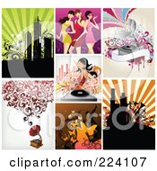 Royalty Free RF Clipart Illustration Of A Digital Collage Of Background Designs 8 by OnFocusMedia