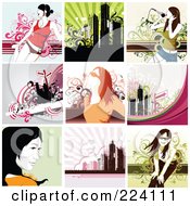Royalty Free RF Clipart Illustration Of A Digital Collage Of Background Designs 10 by OnFocusMedia