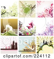 Poster, Art Print Of Digital Collage Of Background Designs - 1