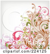 Royalty Free RF Clipart Illustration Of A Leafy Floral Background 25