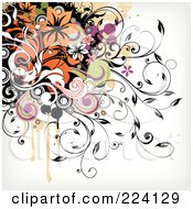 Poster, Art Print Of Leafy Floral Background - 5