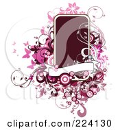 Poster, Art Print Of Dark Text Box With Grungy Pink Swirls Butterflies And Circles