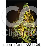 Royalty Free RF Clipart Illustration Of A Leafy Floral Background 17