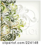 Royalty Free RF Clipart Illustration Of A Leafy Floral Background 7