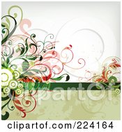 Royalty Free RF Clipart Illustration Of A Leafy Floral Background 26