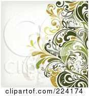 Royalty Free RF Clipart Illustration Of A Leafy Floral Background 4