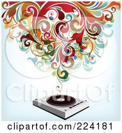 Poster, Art Print Of Swirls Over A Record Player