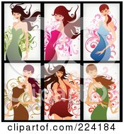 Royalty Free RF Clipart Illustration Of A Digital Collage Of Six Beautiful Women Dancing In Dresses by OnFocusMedia