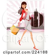Poster, Art Print Of Beautiful Woman Shopping In A City