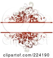 Royalty Free RF Clipart Illustration Of A Text Bar Bordered In Brown Flowers Vines And Grunge